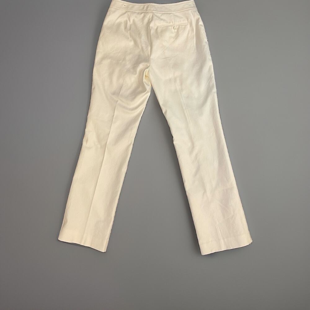 Ann Taylor Women’s White Lined Straight Dress Cotton Pants Twill - Picture 2 of 16